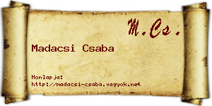 Madacsi Csaba névjegykártya