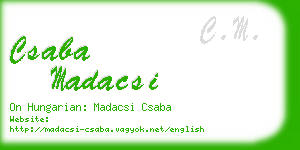 csaba madacsi business card
